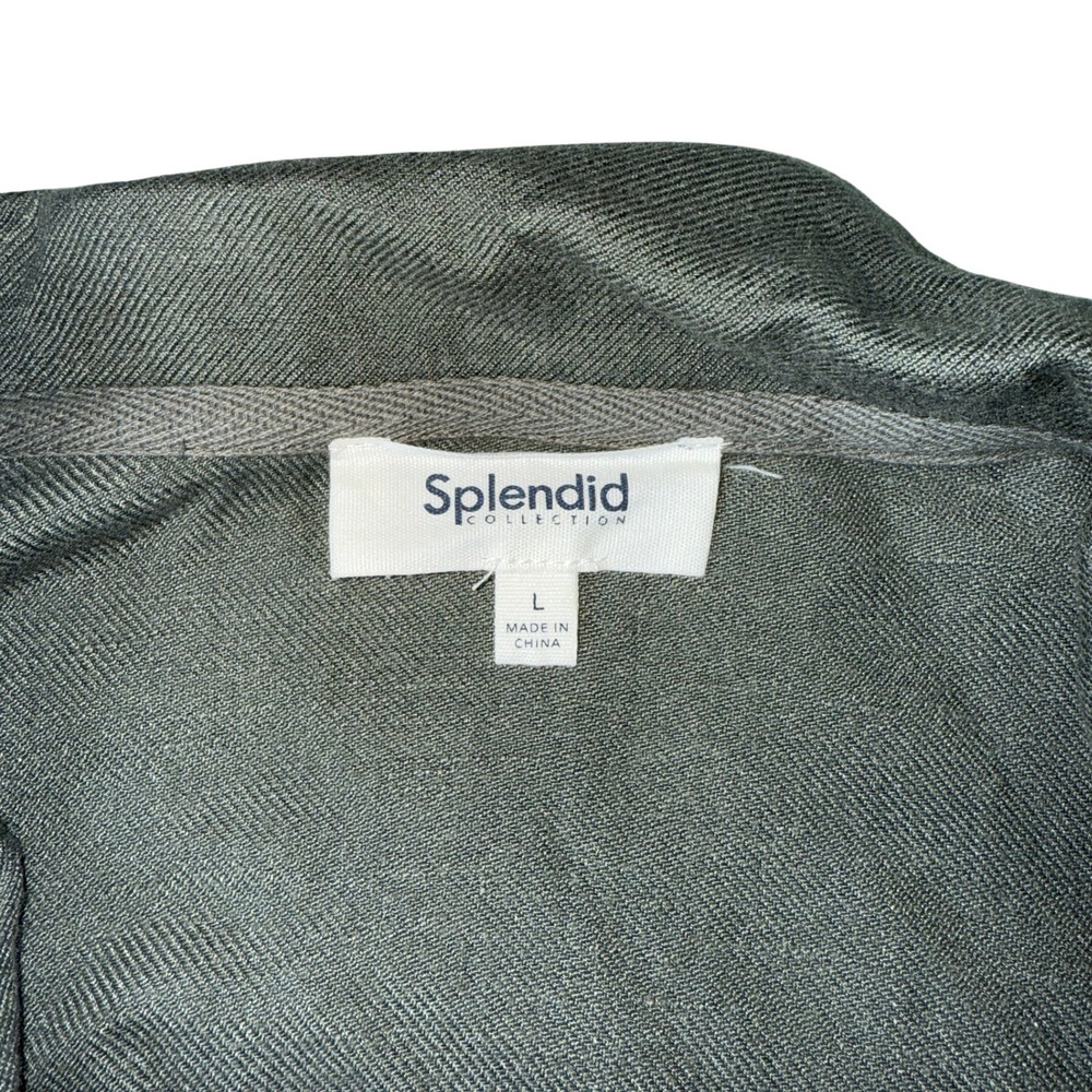 Women's Splendid Soleil Olive Soft Rayon-Linen Peached Twill Jacket (Size L) - Picture 3 of 8